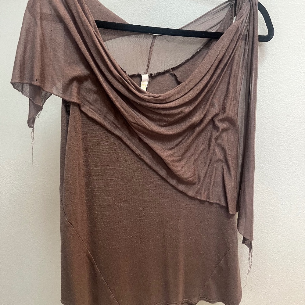 Anthropologie Left Coast Asymmetrical Blouse Size Small